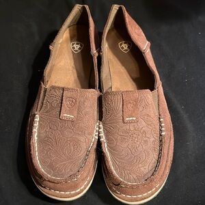 Ariat Brown Suede Floral Emboss Style